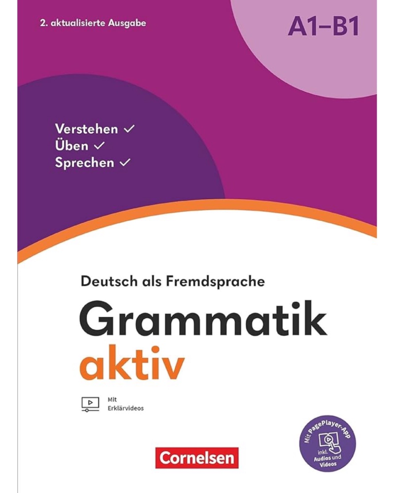 کتاب گرامر آلمانی گراماتیک اکتیو جدید Grammatik aktiv A1-B1 سیاه — جلد کتاب (استاندارد)