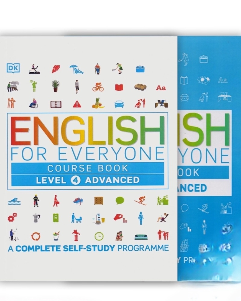 کتاب English for Everyone Level 4 Advanced Course Book + Practice Book ( چاپ رنگی ) — جلد کتاب (استاندارد)