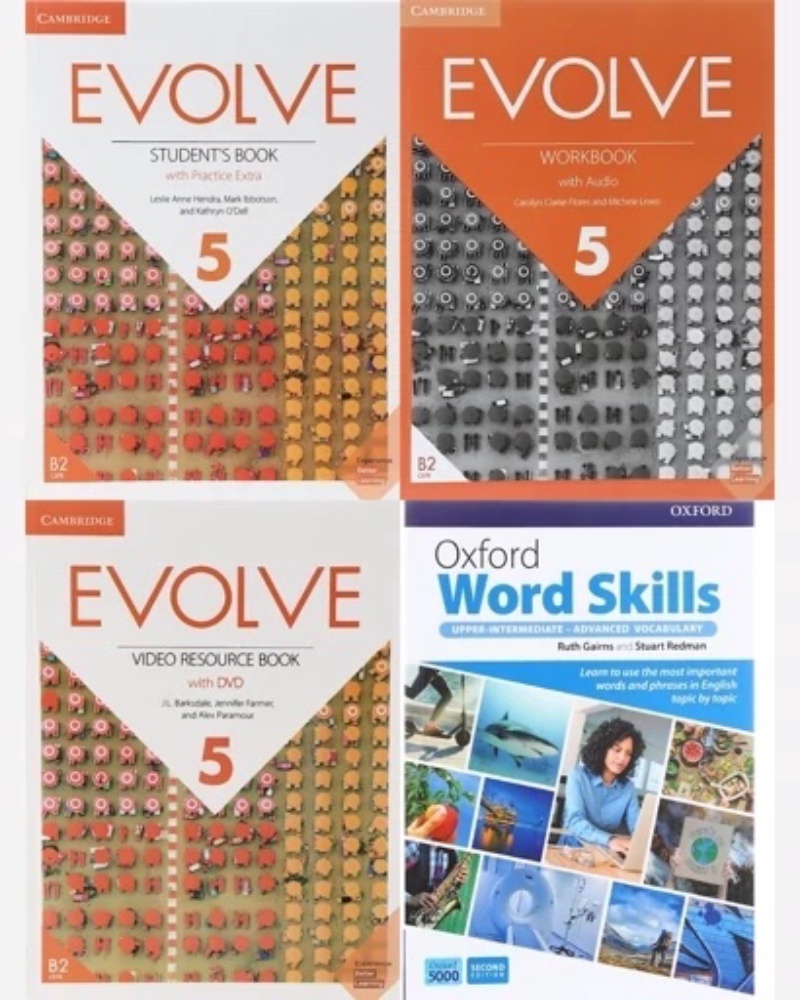 پک چهار تایی کتاب Evolve 5 آموزشگاه سفیر — جلد کتاب (استاندارد)