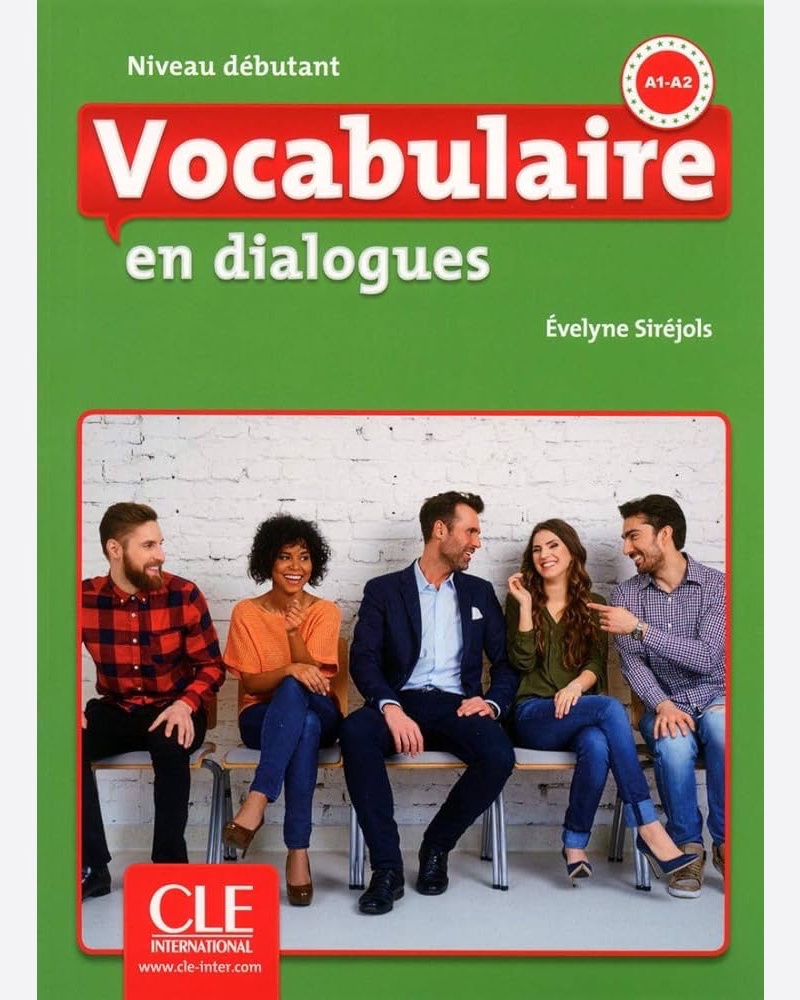 کتاب فرانسوی وکبیولر این دیالوگ دبوتانت ویرایش دوم Vocabulaire en dialogues A1-A2 niveau debutant — جلد کتاب (استاندارد)